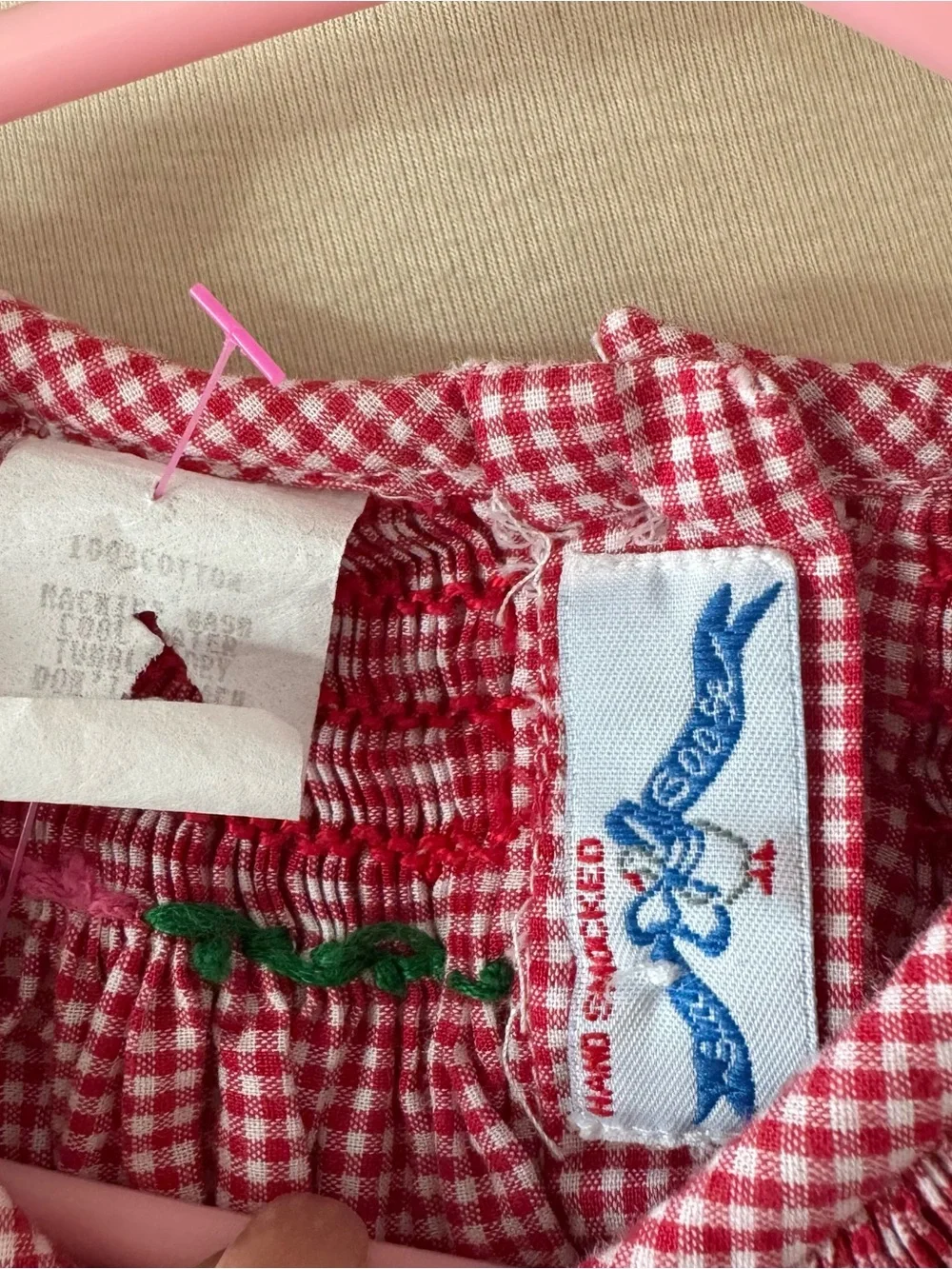 Girls Silly Goose Hand Smocked Popsicle Summer Smocked Dress Red Gingham 4T 5T